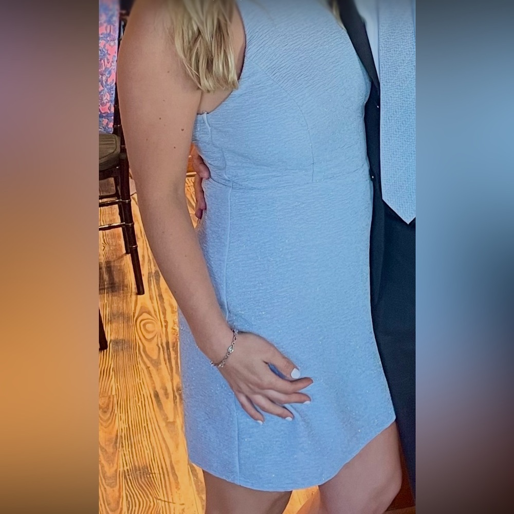 City Studio Sparkly Light Blue Dress
